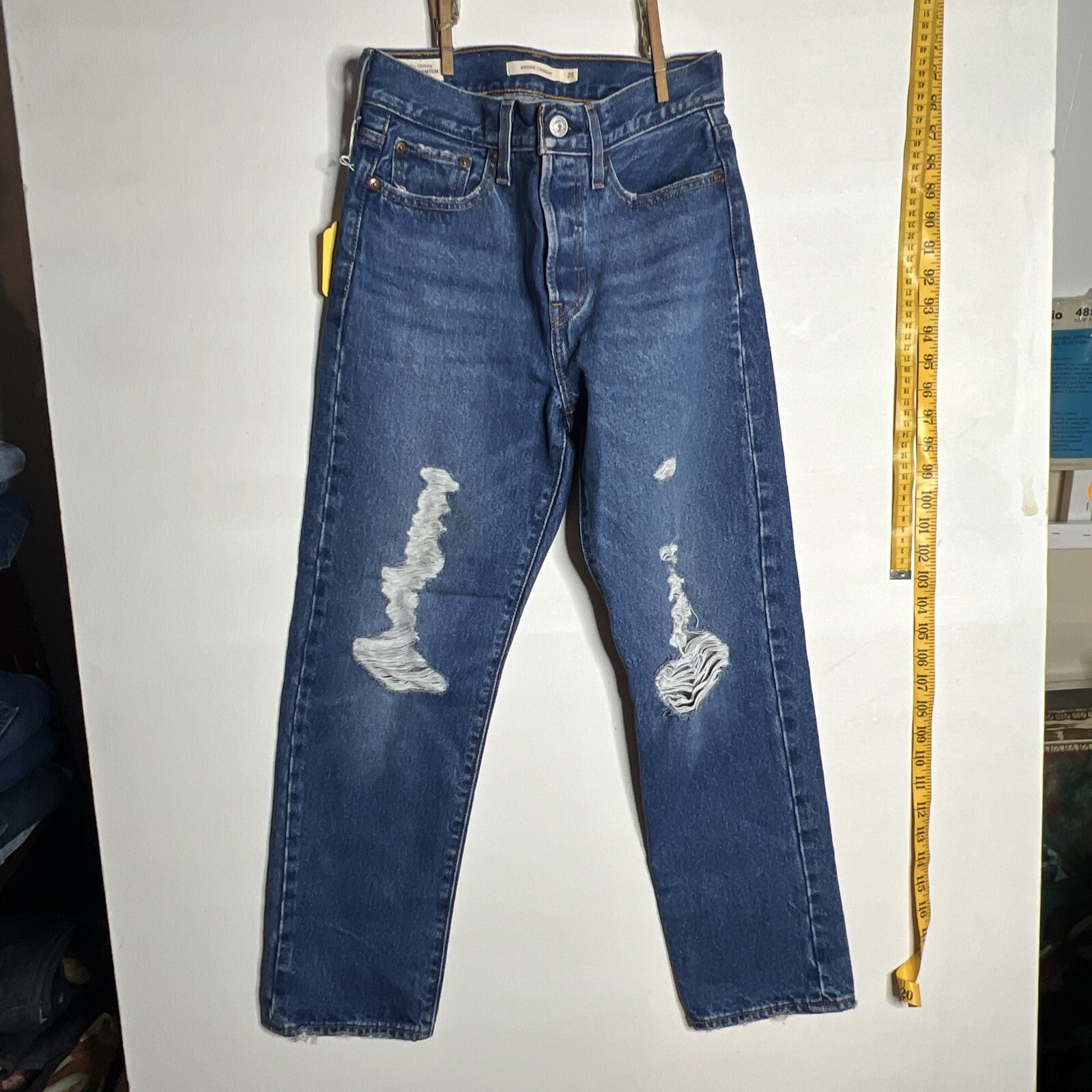 Levi's Jeans Women 25 Blue Wedgie Straight Premium Denim Big E 26W X 25L