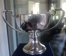 Silver Art Deco Bowl Antique Three Handled TYG bowl Stg hm 1923 Alexander Clark