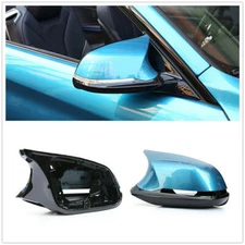 M3 M4 Style Mirror Cover Caps For BMW F20 F22 F30 X1 1234 Series Light Blue A