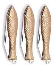 Fish Knife Mikov Bronze Fish Folding Pocket Pen Knife 3pack NIB