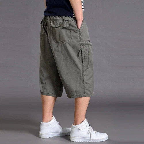 Baumwolle Herren Cargo Shorts Hose Baggy Hose Sommer Locker Oversize Freizeit Gr. - Bild 12 von 29