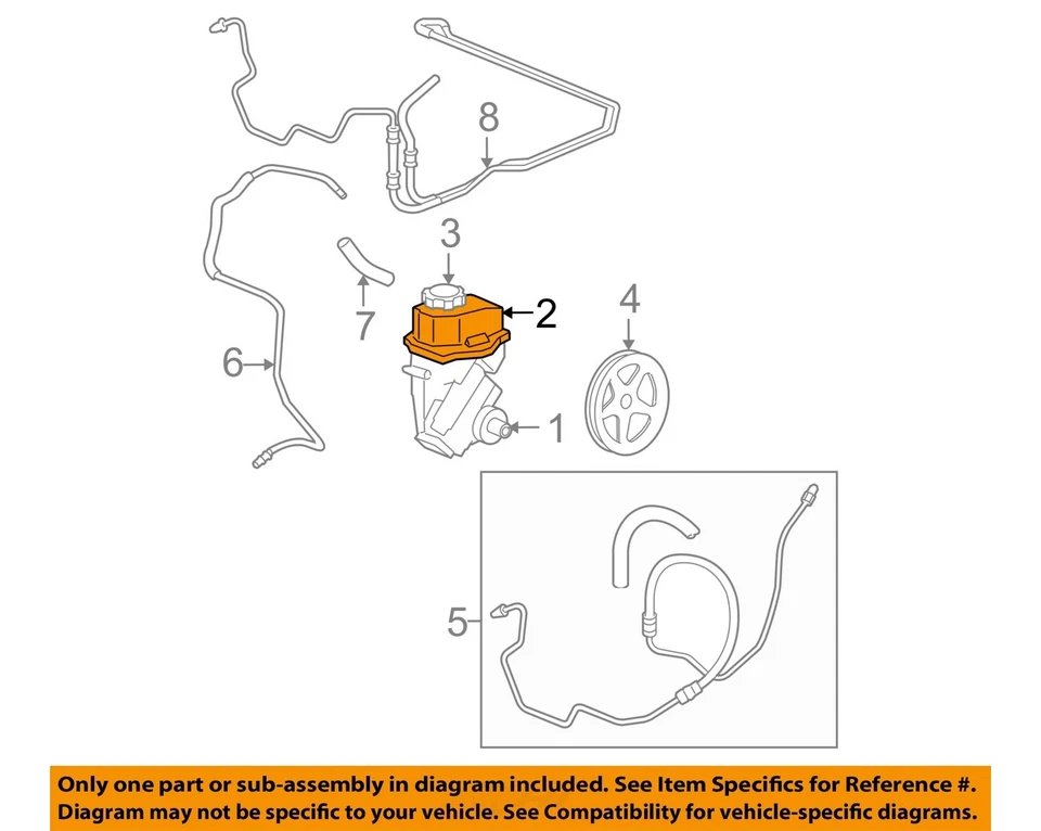 Б/у насос гидроусилителя руля подходит: 2011 Chevrolet Impala класса A - Изображение 3 из 4