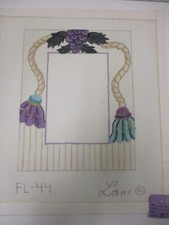 Lani Handpainted Needlepoint Canvas Tassels  Grapes Picture Frame