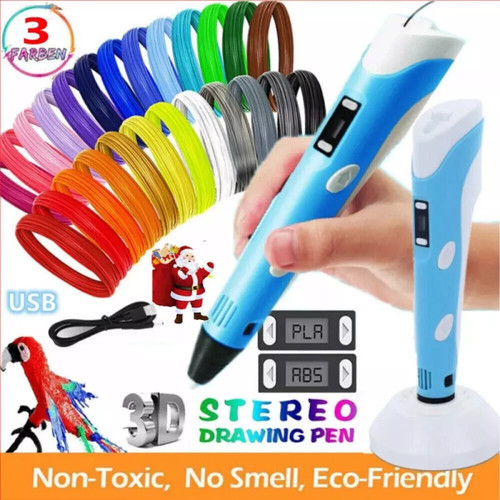 3D Printing Pen Set 3D Drawing Pen with Led Display 12 Color Filament Kid Gift