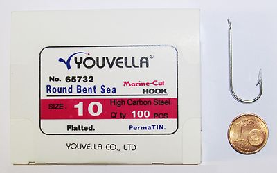 Box 100 Stück Ami YOUVELLA 65732 Round Bent Sea Langschaft - Box 100 Hooks