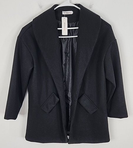 OC Order Plus NWT Womens Black Mid Length Pea Coat, Size XXL