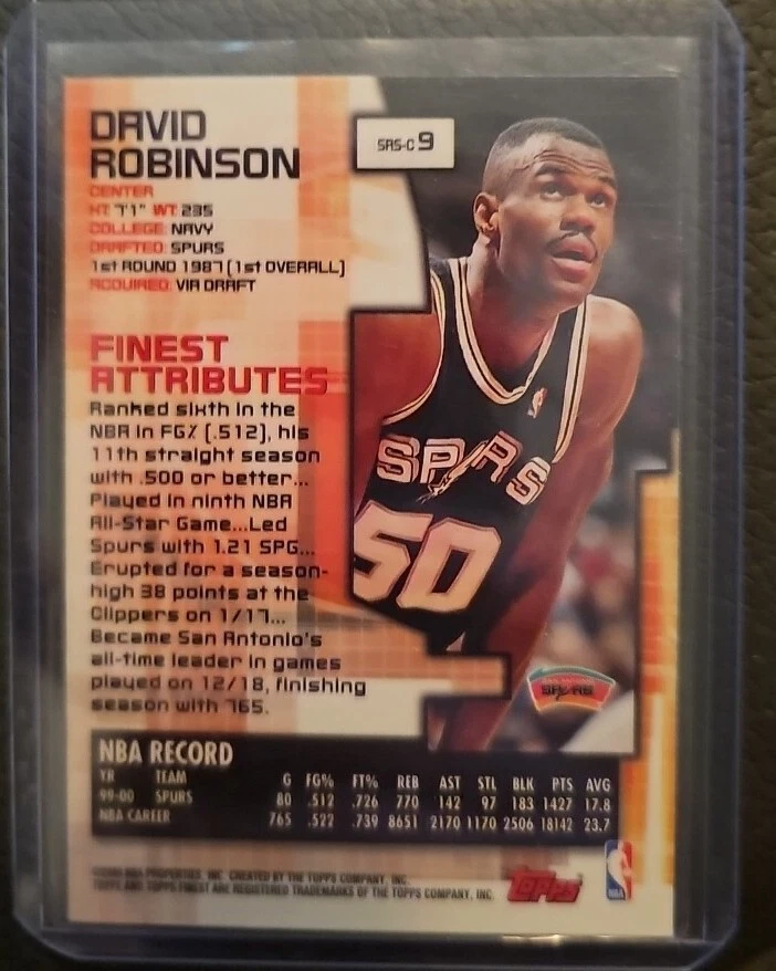 00-01 Topps Finest David Robinson #9 Spurs 🔥 🔥 - Image 2 of 2