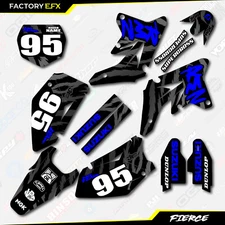 Black & Blue Fierce Racing Graphics Kit fits 07-09 Suzuki RMZ250 RMZ 250