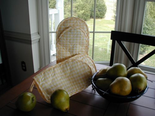 Yellow Gingham 2 Puppet Ovenmitts