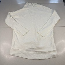 We The Free Women  s Waffle Knit Thermal Turtleneck Sweater - Size Medium - White