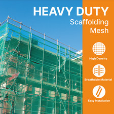 Heavy Duty Green Scaffolding Debris Netting 2m x 50m Roll