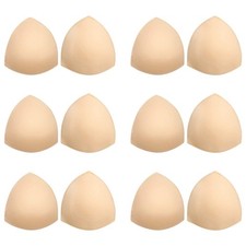 Beige Bra Pads Inserts 6 Pairs Removable Breast Enhancer Inserts Bra Cups