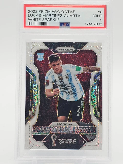 LUCAS MARTINEZ QUARTA 2022 PRIZM FIFA QATAR WHITE SPARKLE ROOKIE PSA 9 Q0M-614