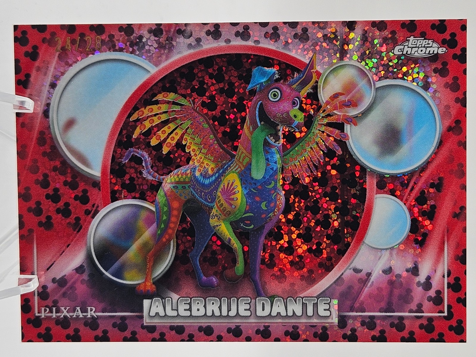 2026 Topps Chrome Disney Alebrije Dante Red Black Image Variation 24/28 SSP