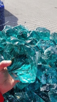 Glasstein Gabionen Glas Dekoglas Glasbrocken Glasbruch Zb. Türkis Je Kg