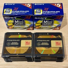 10x Sony MiniDiscs 74 Min Premium ~ Unused Labels ~ MDW-74D ~ Please Read