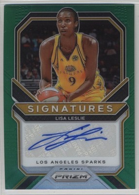 2021 WNBA Prizm Green #SG-LLS Lisa Leslie Signatures Auto Free Shipping!