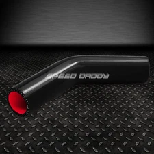 1.5" 4-PLY 45 DEGREE ELBOW TURBO/INTAKE PIPING SILICONE COUPLER HOSE BLACK/RED