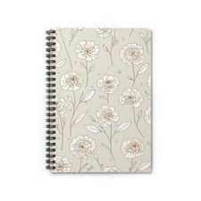 Floral Spiral Notebook - Aesthetic Stationery for Creativity, Gift for ... 