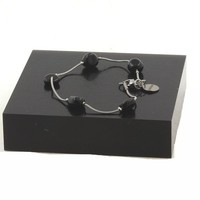 Armband Aus Edelstahl Mit 5 Perlen Turmalin Schorl Aus Brasilien