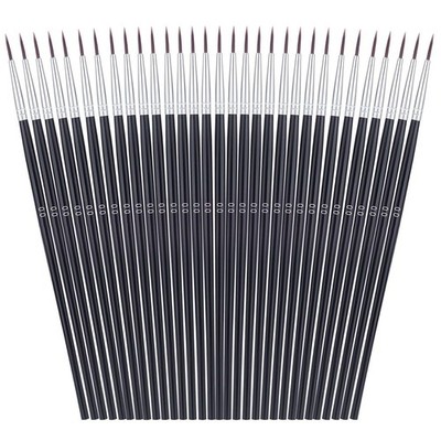 Miniature Detail Paint Brushes, Anezus 30 Pcs Paintbrushes Small #00, Black 
