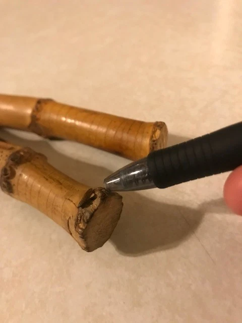 Vtg 1950s Carl Aubock Stainless Steel Bamboo Wood Handheld Nutcracker Barware - Image 2 of 4