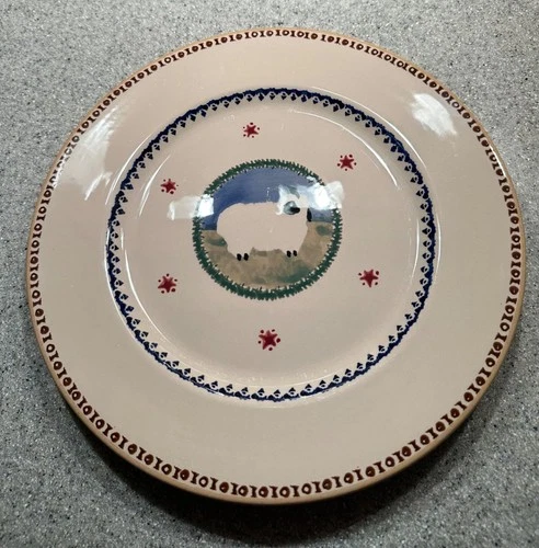 Vintage NICHOLAS MOSSE  dinner plate LANDSCAPE, sheep motif 10 1/2"