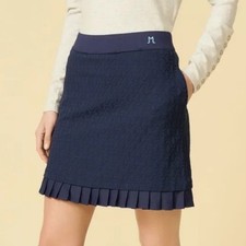 J McLaughlin Agnes Skort Mini Wave Bubble Jacquard Navy Golf skirt sz XS Tennis