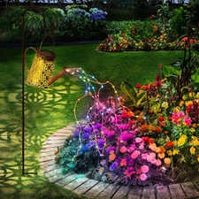 Solar Watering Can Lights, Solar Watering Can with Cascading Lights, Vintage