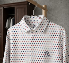 The States by Rhoback - White  USA Flag Ridge - Moisture-Wicking UV M-3XL  