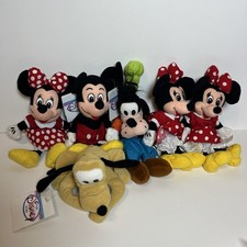 Disney Store Plush Lot Mickey Minnie Goofy Pluto Mini Bean Bag w/ Tags Vintage