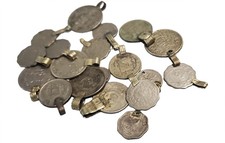 Lot of 19 Vintage Tribal Kuchi Coins - Afghanistan Pakistan - Coin Pendants for