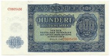 100 DEUTSCHE MARK DEUTSCHE NOTEBANK DEMOCRATIC REPUBLIC GERMANY 1948 qFDS
