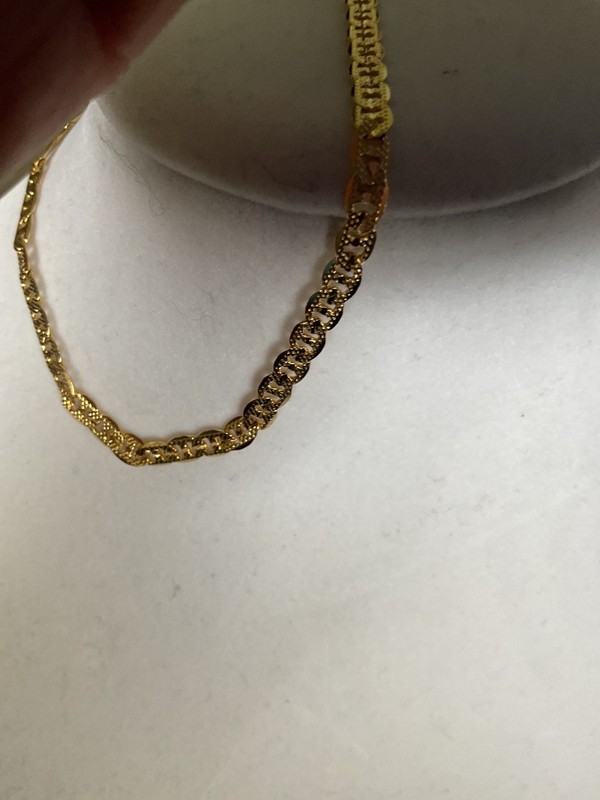 GOLD plated 10 inch Beveled Anklet