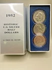1952 BEN FRANKLIN HALF DOLLAR 3-COIN BOX SET!  HISTORIC U.S. SILVER  (GPJ000101)