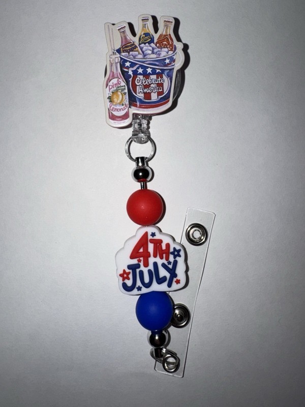 Retractable Badge Reel Patriotic USA 4th of July