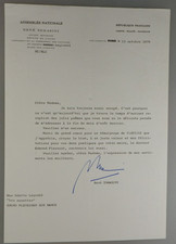Autograph French Politician MP Ren&eacute; Tomasini 1979 (148080)