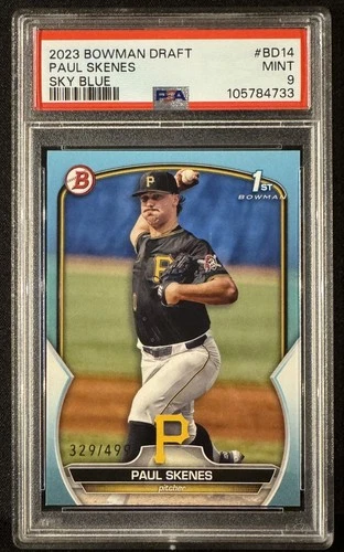 PAUL SKENES 2023 Bowman Draft 1st Sky Blue /499 PSA 9 MINT #BD-14