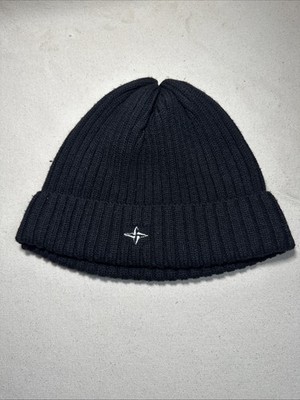 Stone Island Vintage y2k Embroidered Logo Beanie Wool Hat One Size made in Italy