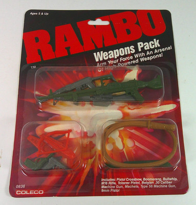 Vintage 1985 COLECO RAMBO WEAPONS PACK NIP Sealed for Action Figures #0836