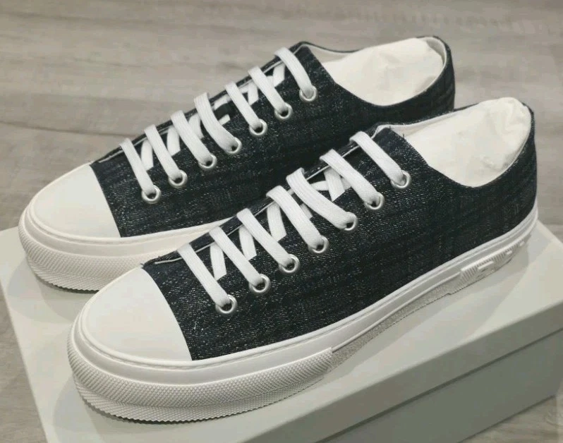 Burberry — Burberry Jack Check Denim Low-Top Sneakers, size 13US (46EUR)