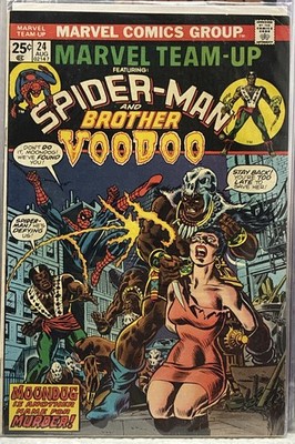 Vintage August 1974 Issue Marvel Team-Up 24 Spider-Man Brother Voodoo