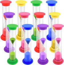 12 Pack Multicolor 2 Minute Sand Timers Hourglass Kitchen Office Decoration