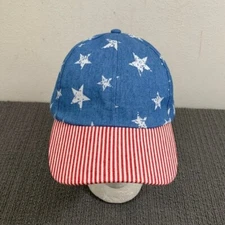 No Boundaries Stars & Stripes Baseball Hat Strapback Womens One Size Americana