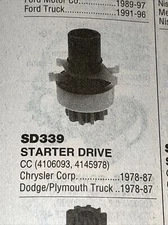 Starter Drive Kemparts SD339