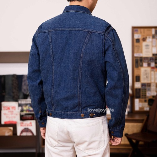 Red Tornado Vintage 60s Men Raw Denim Jacket Zipper Coat 24MJ Winter Washed Blue - Picture 3 of 43