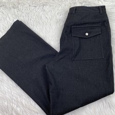 St. John Sport Women's Wide Leg Trousers Size 10 Charcoal Gray High Waist