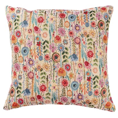 Secret Garden Gobelin Kissen. Buntes Wildblumen Design. 17x17''