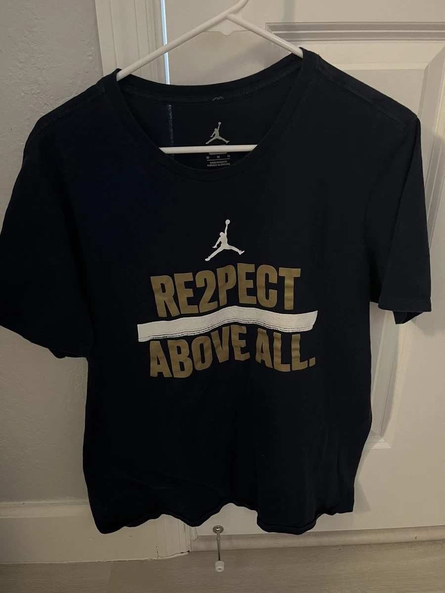 Jordan Derek Jeter “Re2pect Above All” Shirt Men’s Blue And Gold Size  Medium M