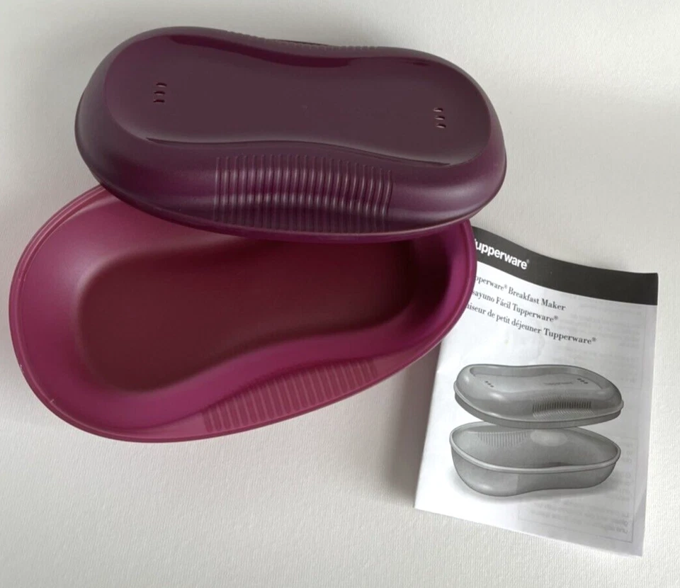 Tupperware Ciruela Microondas Desayuno Máquina Hervidor de huevos Máquina de tortillas Foto 4 de 4